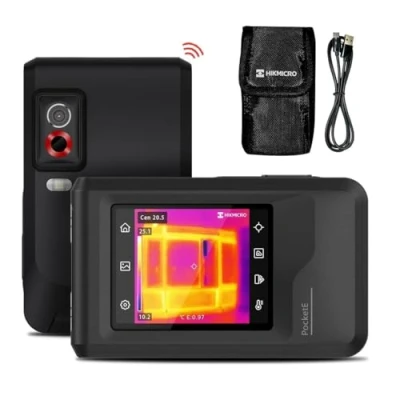 Image of HIKMICRO PocketE Thermal Imaging Camera 240 x SuperIR High Resolution with Visual Camera, 25 Hz Refresh Rate, Wi Fi, 3.5&quot; Touch Screen, 96 IR Resolution, 4F to 662F