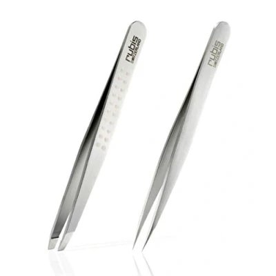 Image of Rubis Classic Collection Professional Eyebrow Tweezers Slanted Tip for Plucking and Hair Removal (Brown)