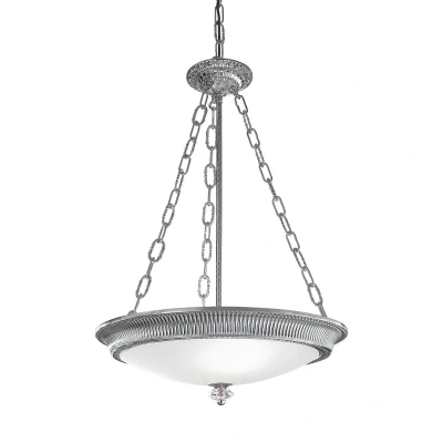 Image of Milord Glass Cylindrical Pendant Ceiling Light 3 Chrome