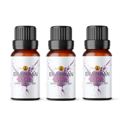 Image of Brazilian Sol Fragrance Oil 30ml (3x10ml) Diffuser for Home, Burner, Soap &amp; Candle Making, Perfume Scents, Wax Melts, Car, Scented Aromatherapy Gift Made in UK