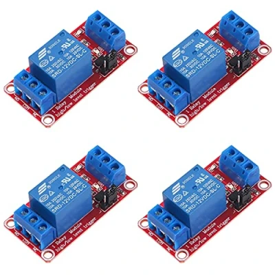 Image of AEDIKO 4pcs Relay Module DC 12V Board 1 Channel with Optocoupler Isolation Support High or Low Level Trigger