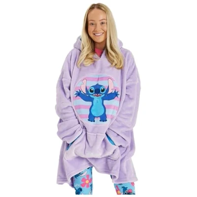 Image of Disney Lilo &amp; Stitch Ladies Hoodies Oversized Fleece Hoody (Ladies, One Size)