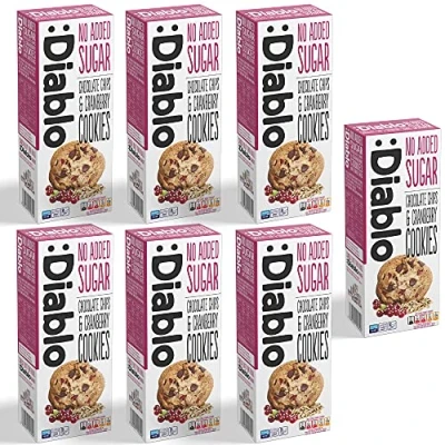 Image of Diablo Chocolate Chips and Cranberry Cookies No Added Sugar Sweetened with Maltitol 135g (Pack Of 7)