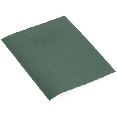 Image of Rhino 8 x 6.5 Exercise Books, 80 Page / 8mm Lined with Margin Paper Notebook, 10 Pack, Writing Book, Office &amp; School Stationery Supplies, Dark Green