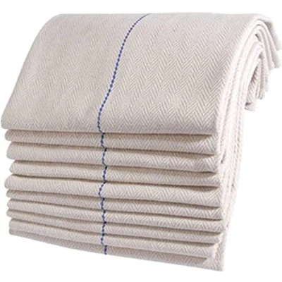 Image of Sleep and Beyond Oven Cloths Heat Resistant Heavy Duty, 100% Cotton Herringbone Weave Professional Catering Quality Cloth (Natural, 48x74cm, 5 Pack)
