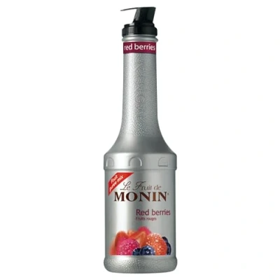 Image of MONIN Red Berries Fruit Mix Puree 1 Litre for Cocktails, Smoothies and Mocktails. Vegan Friendly, Allergen Free, 100% Natural Flavours Colourings. 2 in Berry Sugar Syrup Hybrid