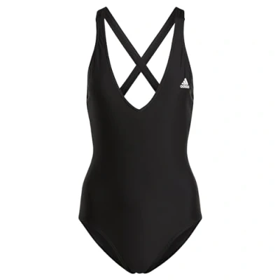 Image of adidas Performance TAPE Swimsuit, Women&#039;s, Size: 6, Black white