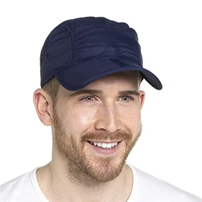 Image of KAV Men&#039;s Baseball Cap with Folding Peak One Size Fits All, Made of Polyamide Fabric, Lightweight and Durable Headwear for Sports, Outdoor Activities, Everyday Wear (Navy)