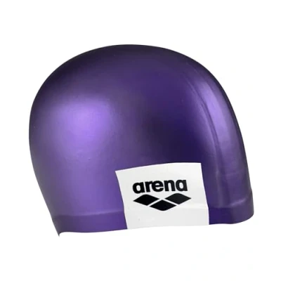 Image of ARENA Unisex Adult Logo Molded Silicone Training Swim Cap for Intensive Swimming Reduced Drag Durable Wrinkle Free Fit, Purple