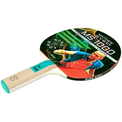 Image of Sure Shot Matthew Syed MS 1000 Table Tennis Bat, Pimpled Out Rubber,One, Red / Black