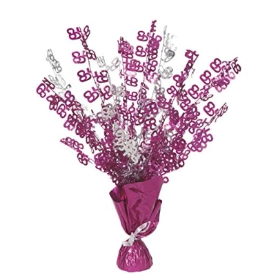 Image of Unique Party 56481 Glitz Pink 65th Birthday Balloon Weight Centrepiece