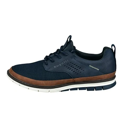 Image of bugatti Trainers, Men&#039;s, Size: 10.5, Dark blue Imitation leather/ textile
