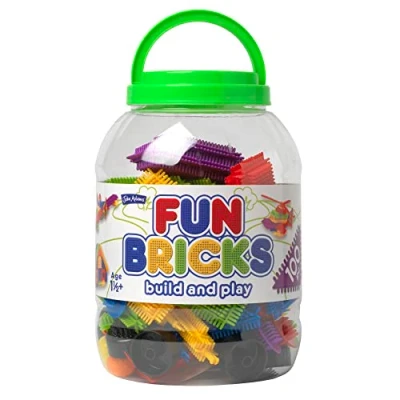 Image of John Adams Fun Bricks 100 Piece Tub: Build and play Preschool Building Blocks Ages 18m+