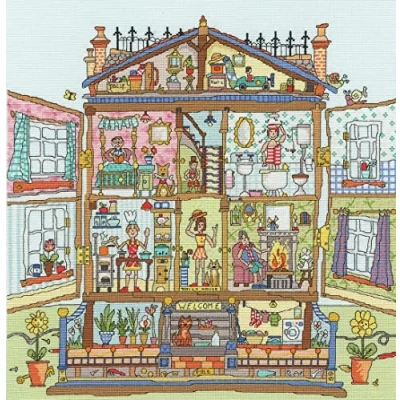 Image of Bothy Threads Cross Stitch Kit Cut Thru&#039; Dolls House