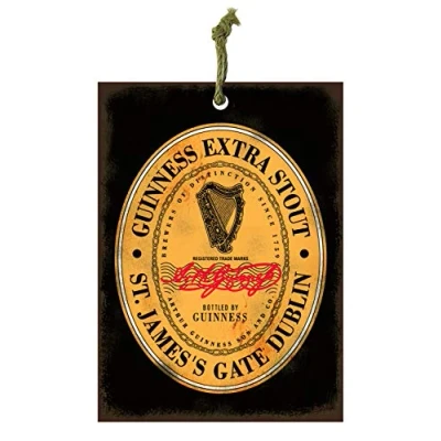 Image of signs unique Guinness Label Mini Metal Sign Hanging Decoration 80mm x110mm (sg)
