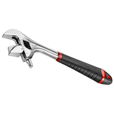 Image of Facom Adjustable Wrenches with Reversible jaw, bi Material Handle, 201 mm