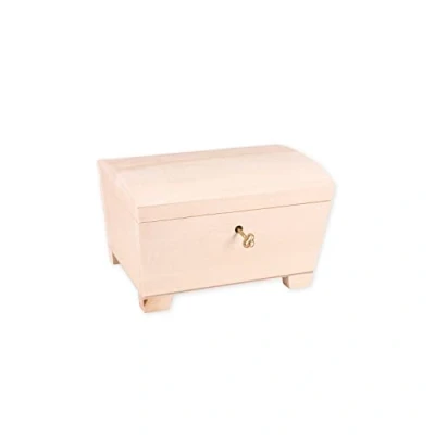 Image of DECOCRAFT Unfinished Wood Box For Storage, Decoration, Organisation, Lockable Large Natural Wooden Craftsmanship, Rustic Home Decor, Keepsake, Chest 20.5 x 15 12 cm.