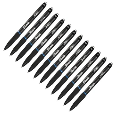 Image of Sharpie S Gel Retractable 0.7 mm Pen, Blue (Box of 12)