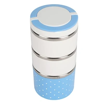 Image of 3 Layer Insulation Thermal Lunch Box, Stainless Steel Thermo Box Food Container Hot