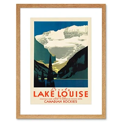 Image of Wee Blue Coo Travel Tourism Lovely Lake Louise Canada Framed Wall Art Print