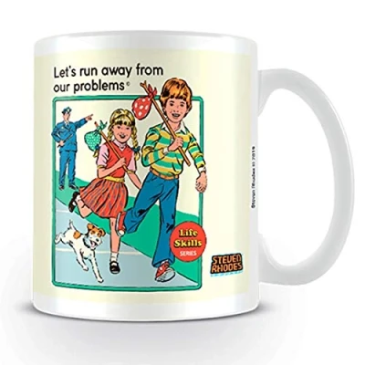 Image of Steven Rhodes MG25681 Run Away from Problems 11oz/315ml Ceramic Mug