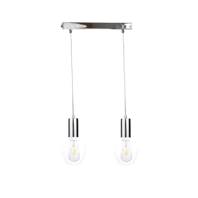 Image of Verre Bar Pendant Ceiling Light Silver, 50cm, 2x E27