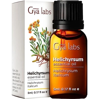 Image of Gya Labs Helichrysum Oil for Skin 100% Natural Essential Massages, DIY, Self Care, Aromatherapy &amp; Candle Making Sweet, Earthy Scent (5ml)