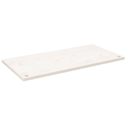 Image of vidaXL Solid Pine Wood Desk Top White 100x60x2.5cm Versatile for Home Office, Study, Gaming, Painting, with Cable Holes