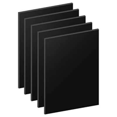 Image of DRERIO 5 Pcs Acrylic Sheets Black Blanks Square Discs Large Panel Plastic 2 mm Thick Sheet Signs for Picture Painting DIY Crafts(25 x 20cm)