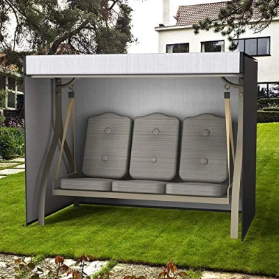 Image of Swing Cover, 3 Seaters Waterproof Windproof Heavy Duty Rip Proof 420D Oxford Hammock Cover UV Furniture Protective Garden Seat Bed Bench Outdoor