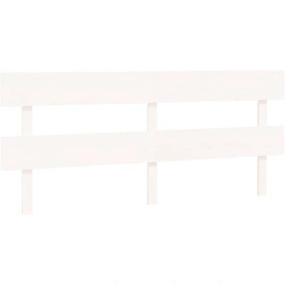 Image of vidaXL Bed Headboard White 204x3x81 cm Solid Wood Pine