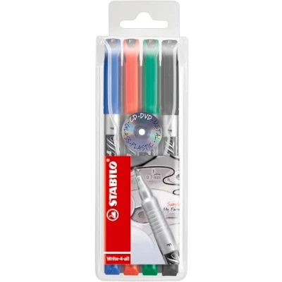 Image of Permanent Marker STABILO Write 4 all Fine pcs Assorted Colours