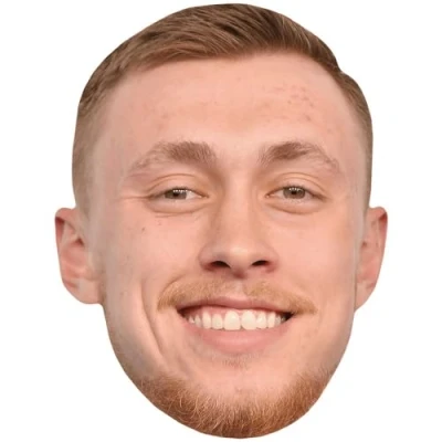 Image of George Kittle (Smile) Celebrity Mask, Flat Card Face, Fancy Dress Mask