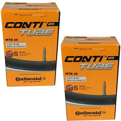 Image of Continental 29&quot; x 1.75 2.5 Mountain Bike Inner Tubes with 42mm Presta Valve (Pair), Black