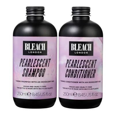 Image of BLEACH LONDON Pearlescent shampoo 250 ml and conditioner Purple for a pearly blonde 2 pack