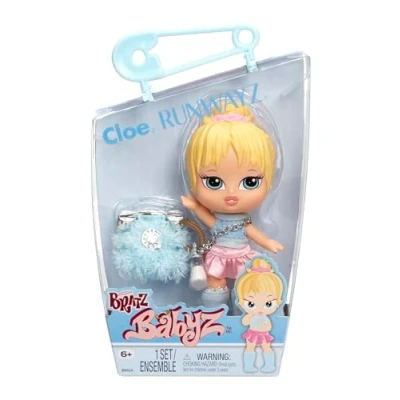 Image of Bratz Babyz Runwayz Doll Cloe 1 Collectible Fashion with Stylish Outfit, Cute Baby a Necklace That Doubles as Keychain Kids Toy Great for Ages 6 and Older