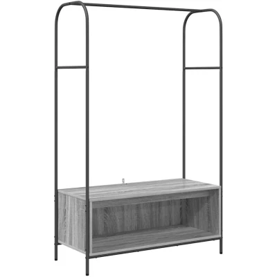 Image of vidaXL Clothes Rack with Shelves Grey Sonoma 100x44x160 cm
