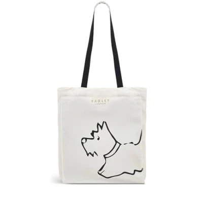 Image of RADLEY London Womens Girls Icon Responsible Small Canvas Tote Bag in Natural Cream