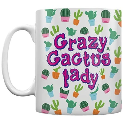 Image of Grindstore Crazy Cactus Lady Mug for Tea or Coffee White