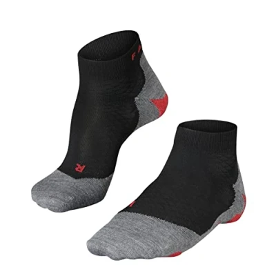 Image of Falke RU5 Women&#039;s Short Running Socks, Size 35 36, Black Mix Breathable &amp; Cushioned for Comfort