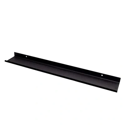 Image of MILUKA Floating Shelf Black 110 cm Metal Shelves for Picture Ledge and Photo Bedroom, Kitchen Storage Bathroom in Home Decor Wall (1. Black)