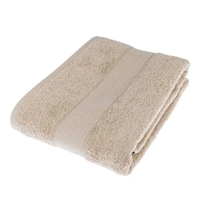 Image of HOMESCAPES Stone Turkish Cotton Bath Sheet Super Soft Thick &amp; Absorbent 500 GSM Towel Heavy Weight for everyday Luxury