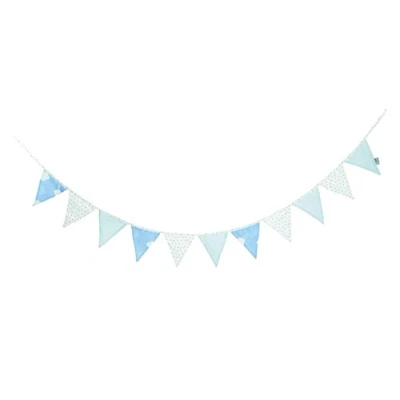 Image of Roba &#039;Indi Bear&#039; Bunting 12 Flags (2 m), Chain Length 3 M Baby &amp; Nursery Decor Dove/White