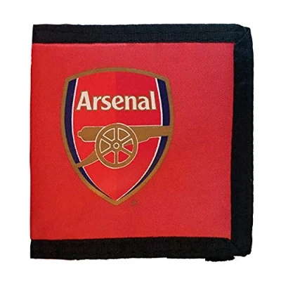 Image of Arsenal FC Official Mens Football Crest Money Wallet (One Size) (Red)