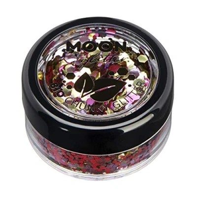 Image of Mystic Biodegradable Eco Chunky Glitter by Moon Celebration Cosmetic Bio Festival Makeup for Face, Body, Nails, Hair, Lips 3g