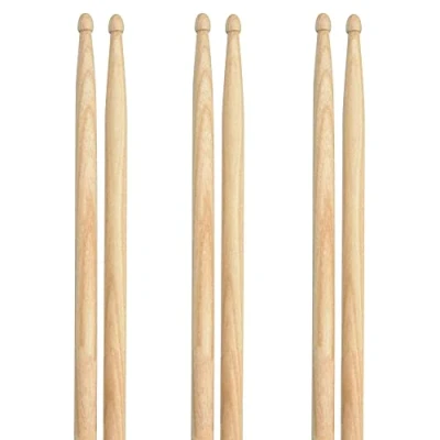 Image of Windspeed 3 Pairs Drum Sticks, Classic Maple Wood Tip Drumsticks for Students and Adult (32cm)