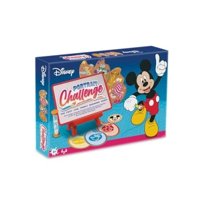 Image of Cartamundi Disney Portrait Challenge Children&#039;s Creative Drawing Game (41x Character Cards 2x Dry Wipe Art Boards 4x Method Artboard Pens with Erasers), Multicolour, One Box
