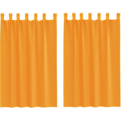 Image of vidaXL Voile Curtains with Loops 2 pcs Orange 140x175 cm
