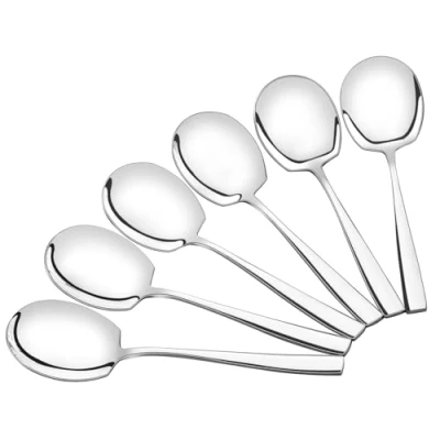Image of Asking Set of 6 Buffet Serving Spoons, Stainless Steel Large Spoon