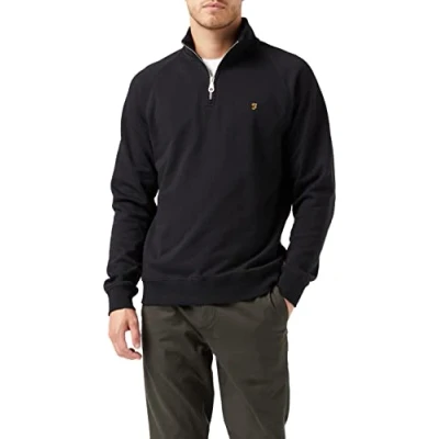 Image of Farah Men&#039;s Jim 1/4 Zip Sweatshirt, Black, One Size UK